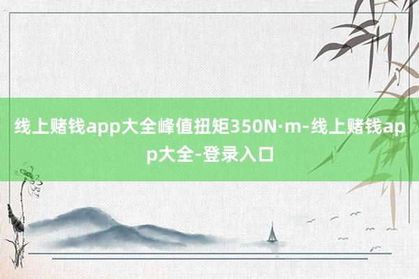 线上赌钱app大全峰值扭矩350N·m-线上赌钱app大全-登录入口