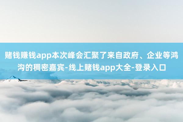 赌钱赚钱app本次峰会汇聚了来自政府、企业等鸿沟的稠密嘉宾-线上赌钱app大全-登录入口
