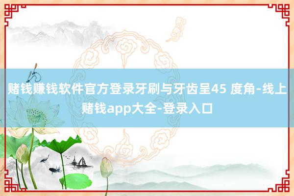 赌钱赚钱软件官方登录牙刷与牙齿呈45 度角-线上赌钱app大全-登录入口
