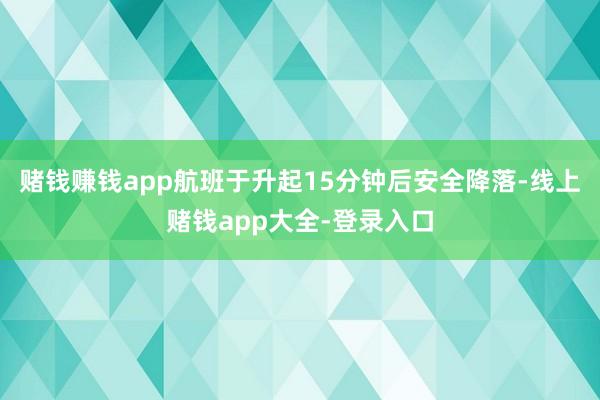 赌钱赚钱app航班于升起15分钟后安全降落-线上赌钱app大全-登录入口