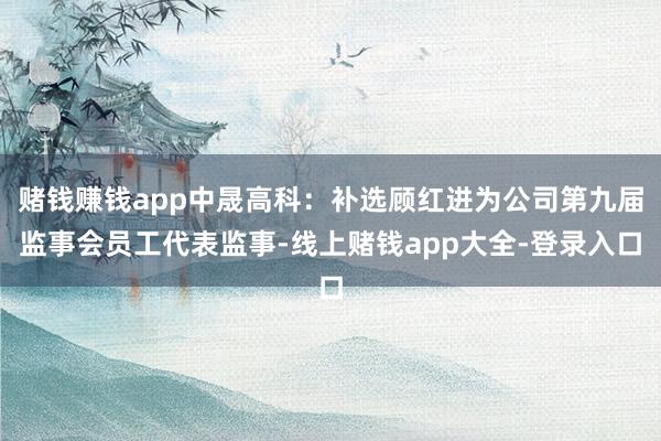 赌钱赚钱app中晟高科：补选顾红进为公司第九届监事会员工代表监事-线上赌钱app大全-登录入口