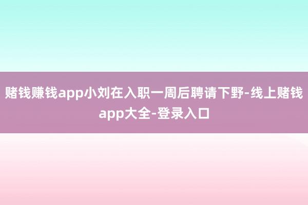 赌钱赚钱app小刘在入职一周后聘请下野-线上赌钱app大全-登录入口