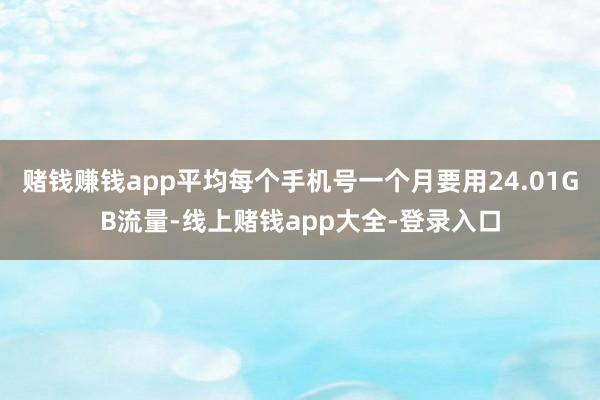 赌钱赚钱app平均每个手机号一个月要用24.01GB流量-线上赌钱app大全-登录入口