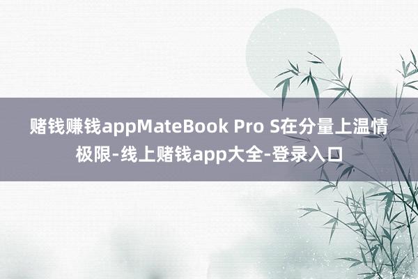 赌钱赚钱appMateBook Pro S在分量上温情极限-线上赌钱app大全-登录入口