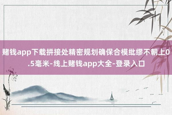 赌钱app下载拼接处精密规划确保合模纰缪不朝上0.5毫米-线上赌钱app大全-登录入口